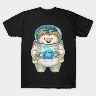 Solarpunk Astronaut Hedgehog T-Shirt